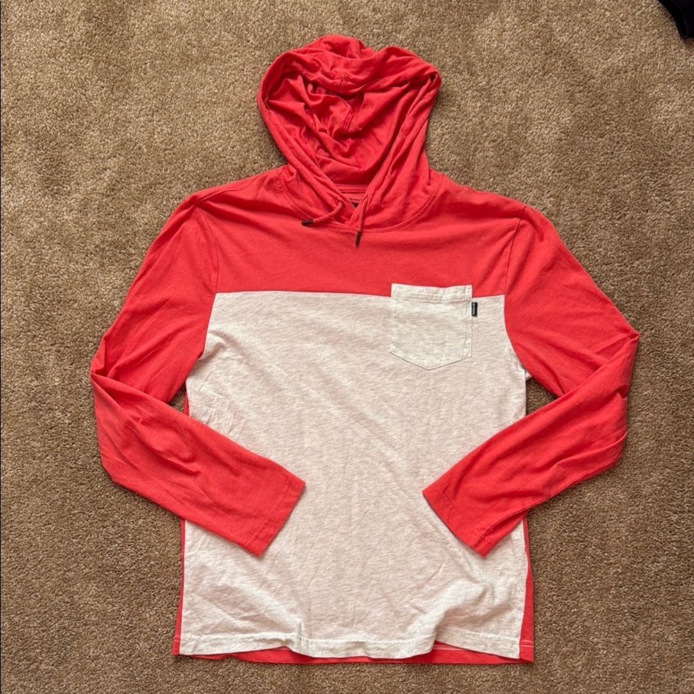 Pink/Red and Gray Hooded Hurley Sweat Shirt with Pocket
